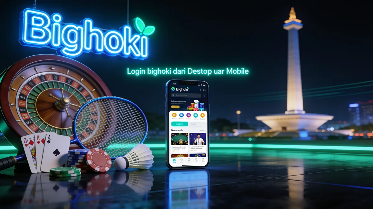 Login bighoki dari Desktop atau Mobile untuk pemain di Indonesia
